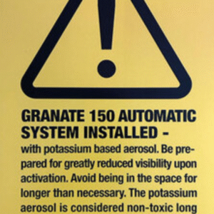 Panneau – Instructions pour grenade – plastique jaune